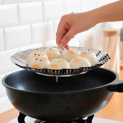 Canasto Vaporizador de Alimentos Plegable.